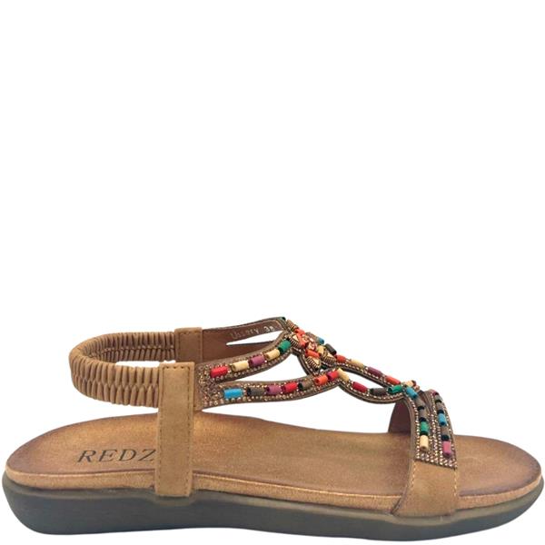 Redz Ussery Flat Sandal Tan Multi Colour