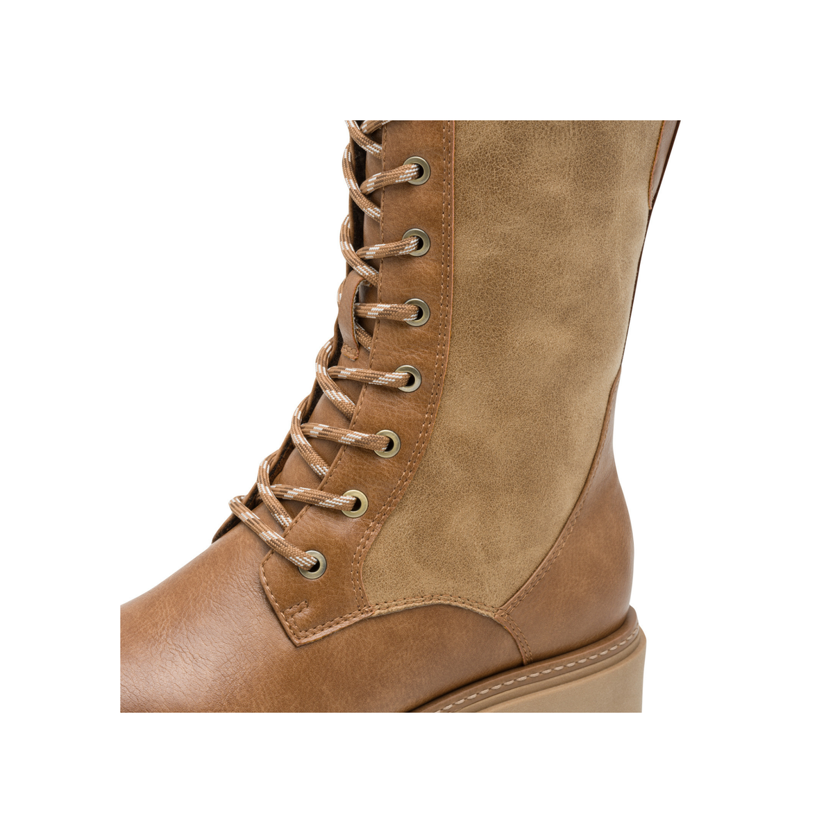 Marco Tozzi knee High Water Resistant Lace Up Boot Nut Combi 26626-45