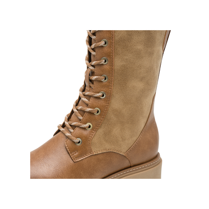 Marco Tozzi knee High Water Resistant Lace Up Boot Nut Combi 26626-45