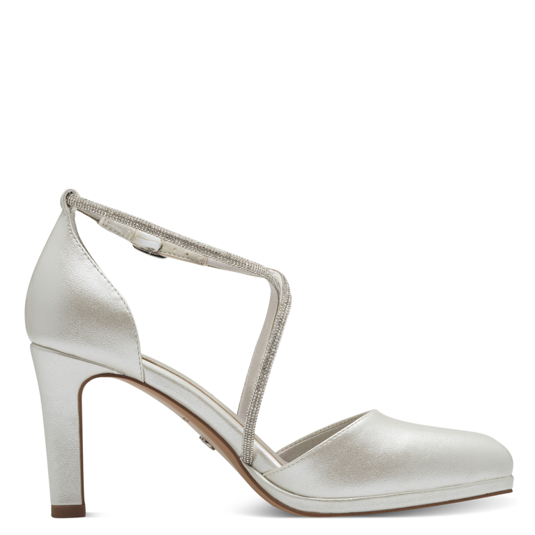Tamaris Cross Strap Pearl Heels 22450-42