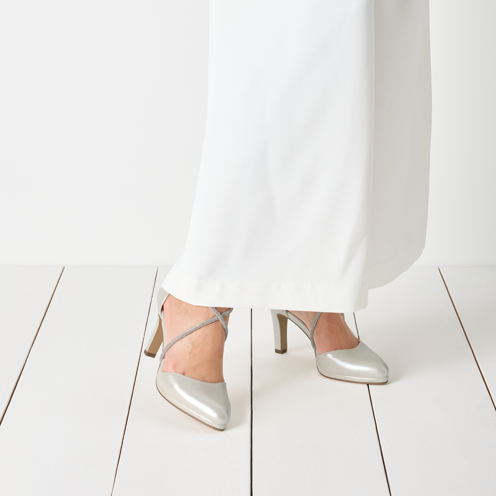 Tamaris Cross Strap Pearl Heels 22450-42