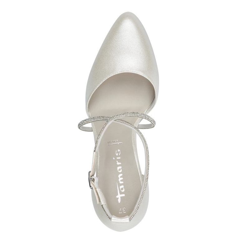 Tamaris Cross Strap Pearl Heels 22450-42