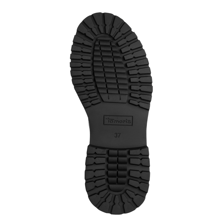 Tamaris T-Bar Chunky Sole Black Patent Shoe 24324-45