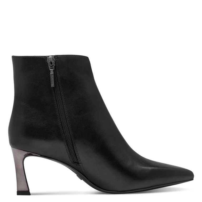 Tamaris Pointed Toe Ankle Boot Black Leather 25320