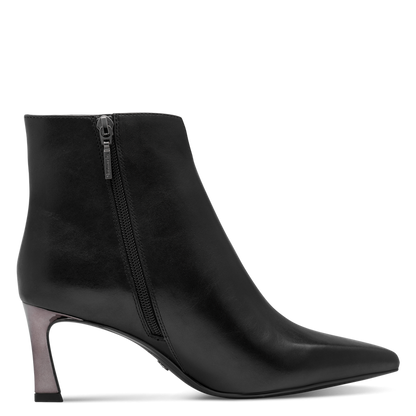Tamaris Pointed Toe Ankle Boot Black Leather 25320