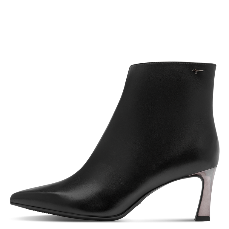 Tamaris Pointed Toe Ankle Boot Black Leather 25320