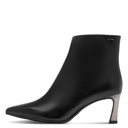 Tamaris Pointed Toe Ankle Boot Black Leather 25320