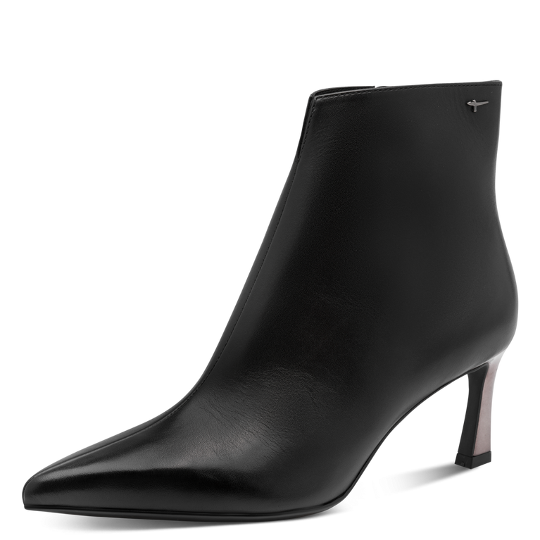 Tamaris Pointed Toe Ankle Boot Black Leather 25320