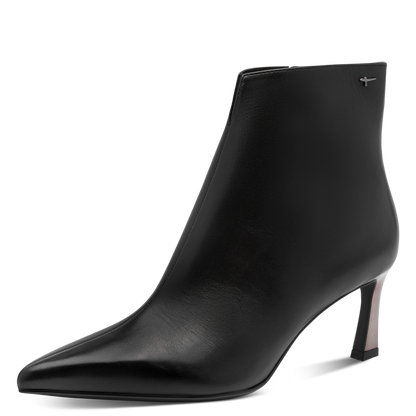 Tamaris Pointed Toe Ankle Boot Black Leather 25320