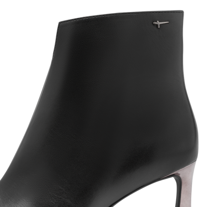 Tamaris Pointed Toe Ankle Boot Black Leather 25320
