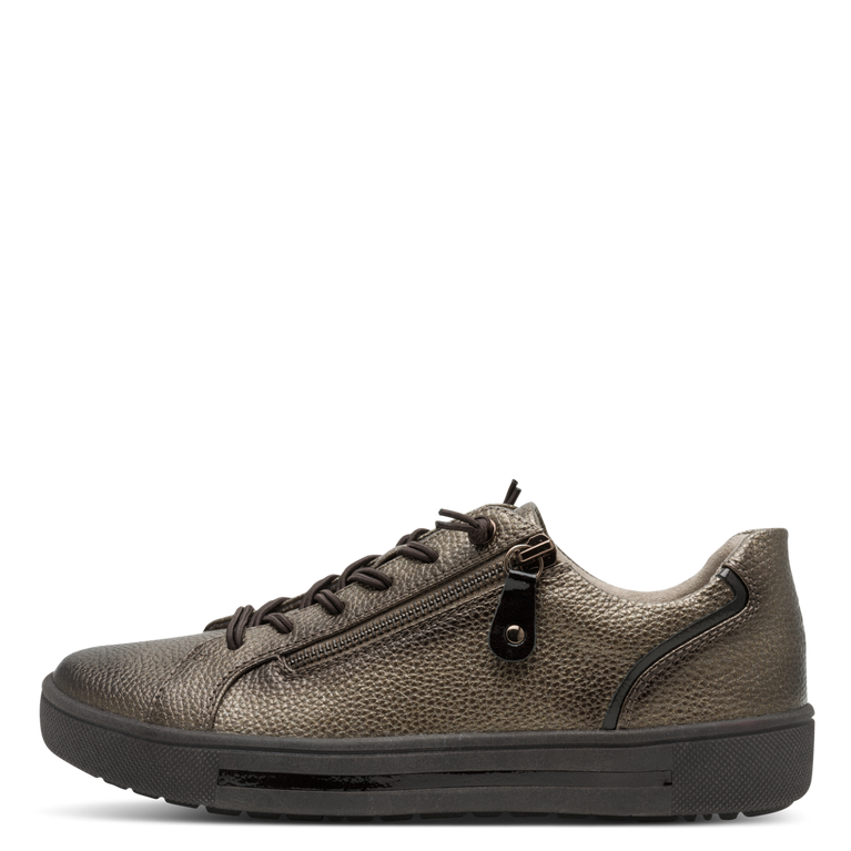 Jana Wide Fit Side Zip Metallic Runner 23660