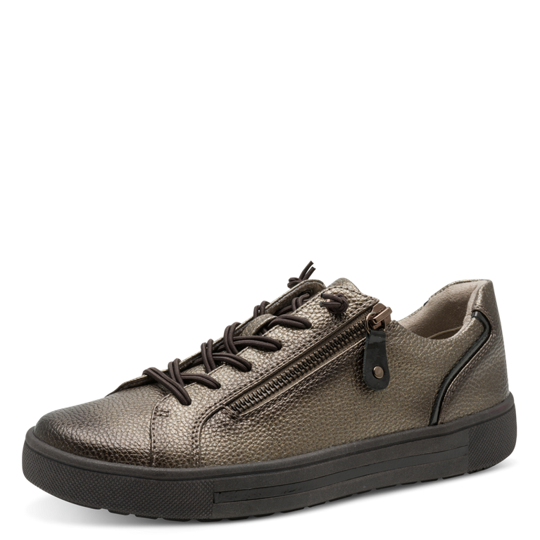 Jana Wide Fit Side Zip Metallic Runner 23660