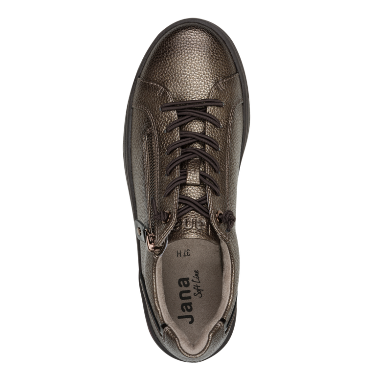 Jana Wide Fit Side Zip Metallic Runner 23660