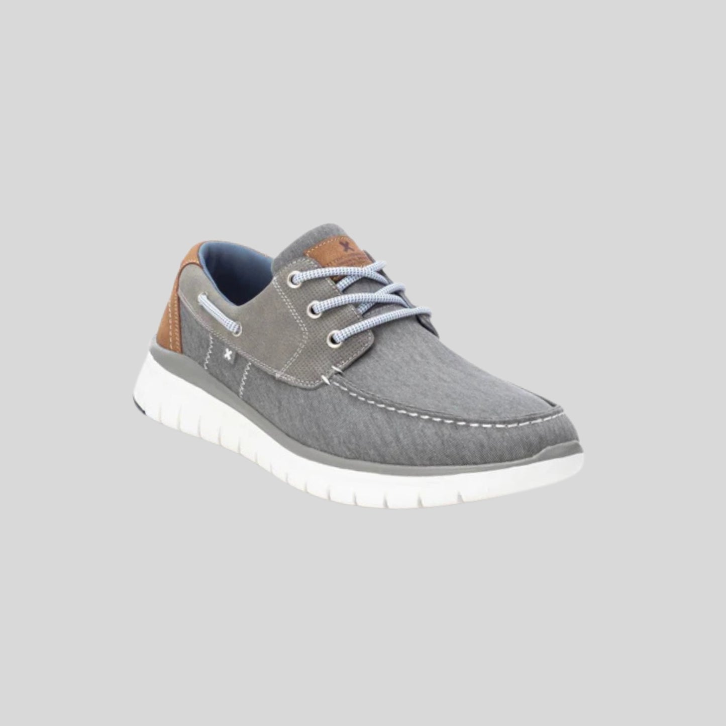 Xti Men's Canvas Lace Up Shoes Grey Tan - 142310