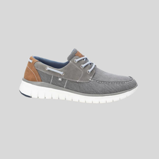 Xti Men's Canvas Lace Up Shoes Grey Tan - 142310