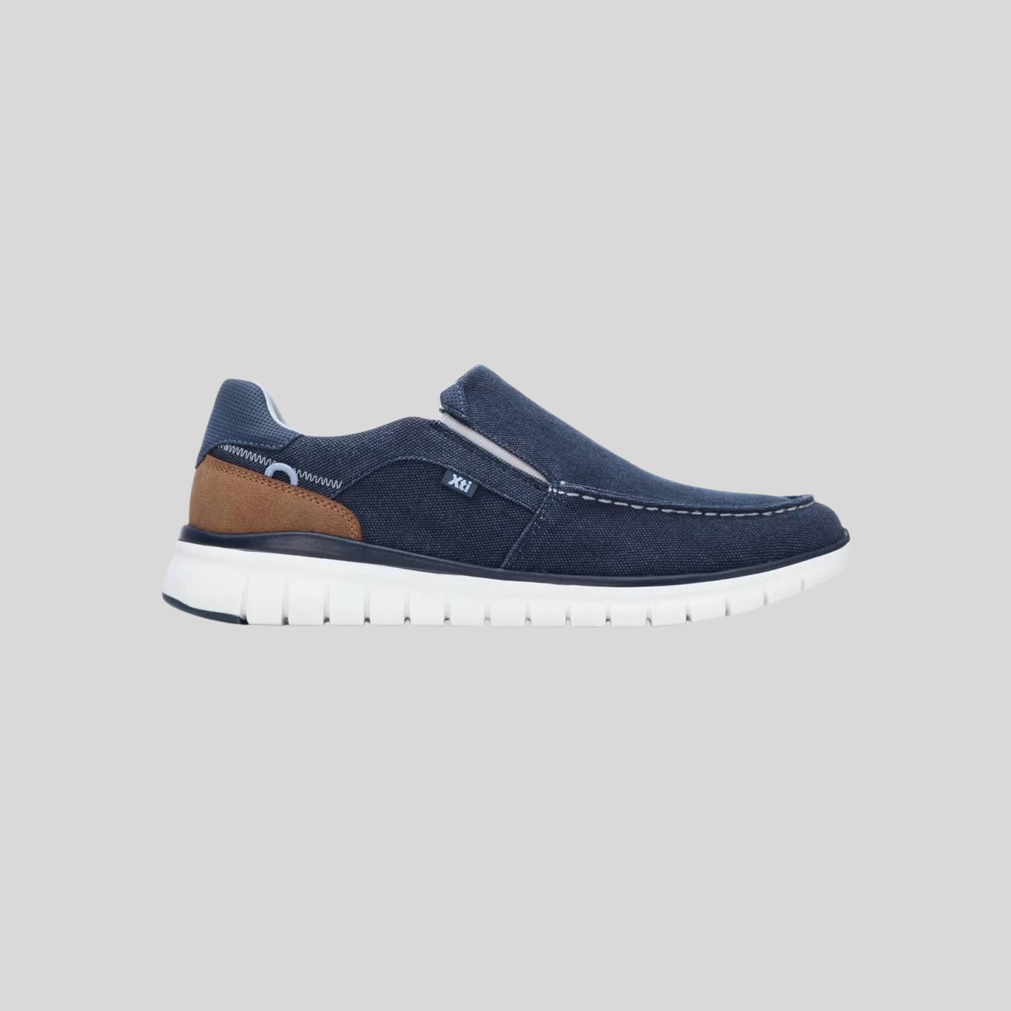 XTI Mens Super Light Canvas Slip On Shoes Navy 145763