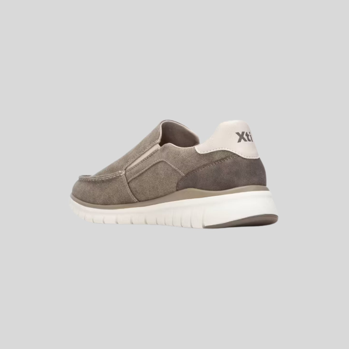 XTI Mens Super Light Canvas Slip On Shoes Taupe 145763